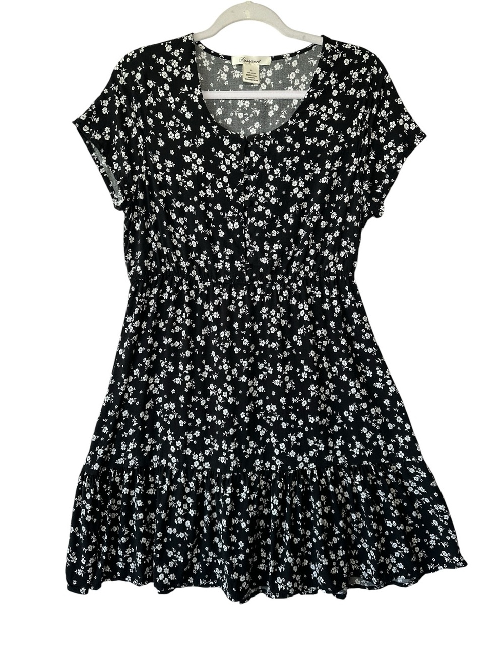 Passport Black Floral V-Neck Midi Dress - Picture 4 of 7
